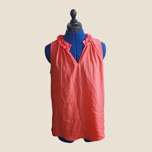 The Limited Coral Ruffle Neck Blouse